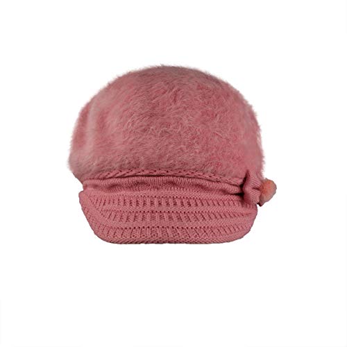 iSWEVEN Fashionable Woolen Visor Beanie Cap for Women | Girls - Pink (4056D, Free Size) - Image 5