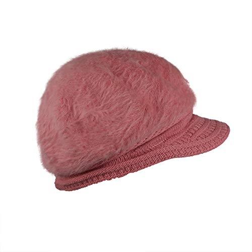 iSWEVEN Fashionable Woolen Visor Beanie Cap for Women | Girls - Pink (4056D, Free Size) - Image 3