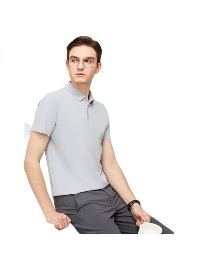 Youngor Men'S Polo Shirt Summer Youth Men'S Business Casual Short Sleeve Polo Shirt Gray 2Xl - Image 1