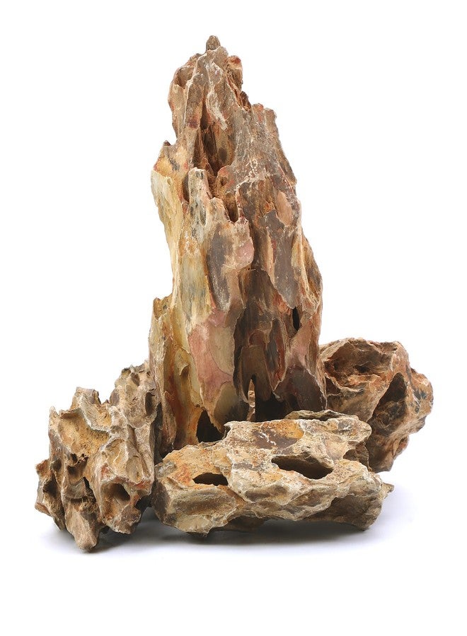 FISCAPE 2-6 Inches Natural Dragon Stone 4 PCS Aquarium Rocks for Aquascaping, Aquarium Landscaping, Terrariums, Fish Tank Decoration, Vivariums, Paludarium, Reptile and Amphibian Enclosures - Image 1
