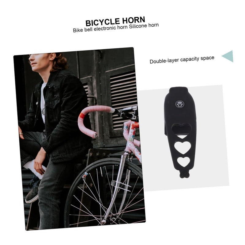 Electronic Bike Bell Speaker Easy Install Compact Design Black - Image 3