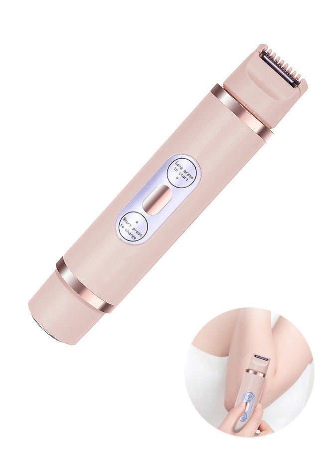 Double-headed Epilators, Rechargeable Body Hair Remover, Waterproof Trimmer Women Beauty Tool (Pink) - Image 1