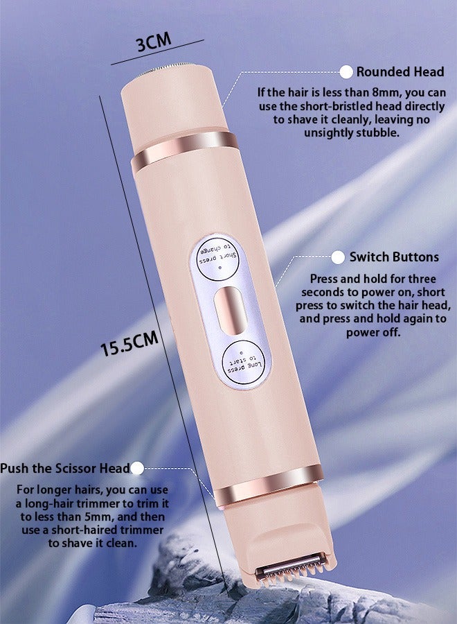 Double-headed Epilators, Rechargeable Body Hair Remover, Waterproof Trimmer Women Beauty Tool (Pink) - Image 2