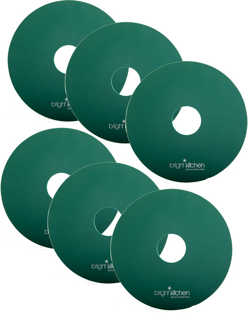 6 Silicone FLAT Dehydrator Sheets fits Nesco NON-Toxic Round Dehydrators Circle Mat Liner ReUsable Flexible Non Stick - 6 FLAT Sheets