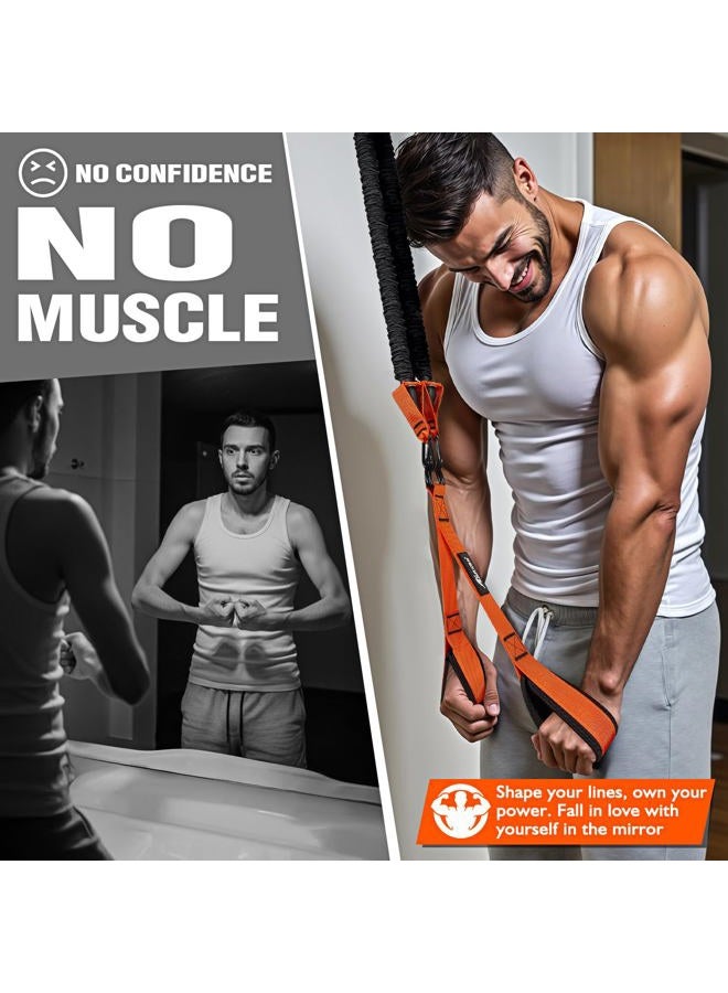 HPYGN Resistance Bands Training Heavy Duty Exercise Bands with Arms, Biceps, Triceps, Back, Abs, Shoulders, Handles, Door Anchor, Home Gym Workout Equipment for Triceps Push-Down, Face Pulls - Image 2