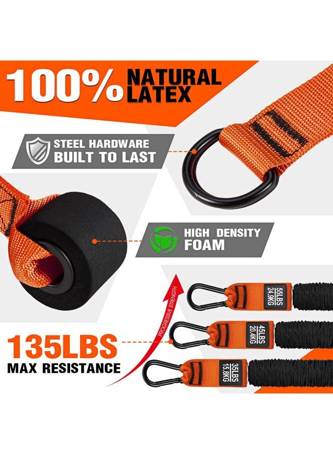 HPYGN Resistance Bands Training Heavy Duty Exercise Bands with Arms, Biceps, Triceps, Back, Abs, Shoulders, Handles, Door Anchor, Home Gym Workout Equipment for Triceps Push-Down, Face Pulls - Image 5