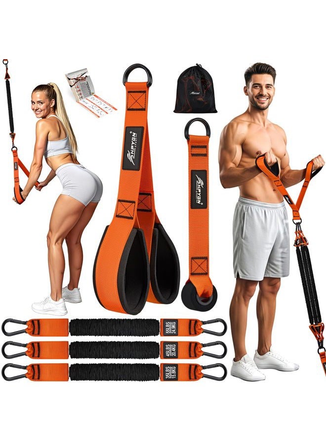 HPYGN Resistance Bands Training Heavy Duty Exercise Bands with Arms, Biceps, Triceps, Back, Abs, Shoulders, Handles, Door Anchor, Home Gym Workout Equipment for Triceps Push-Down, Face Pulls - Image 1