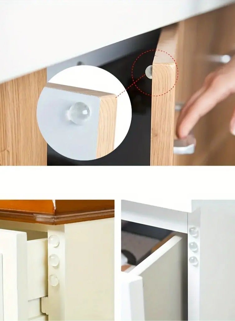 Loquat 100pcs Door Stopper Wall Protector, Self-Adhesive Wall Shield, Self-adhesive Door Stop Rubber Shock Absorber Buffer Cabinet Bumper Silicone Furniture Mat - Image 4