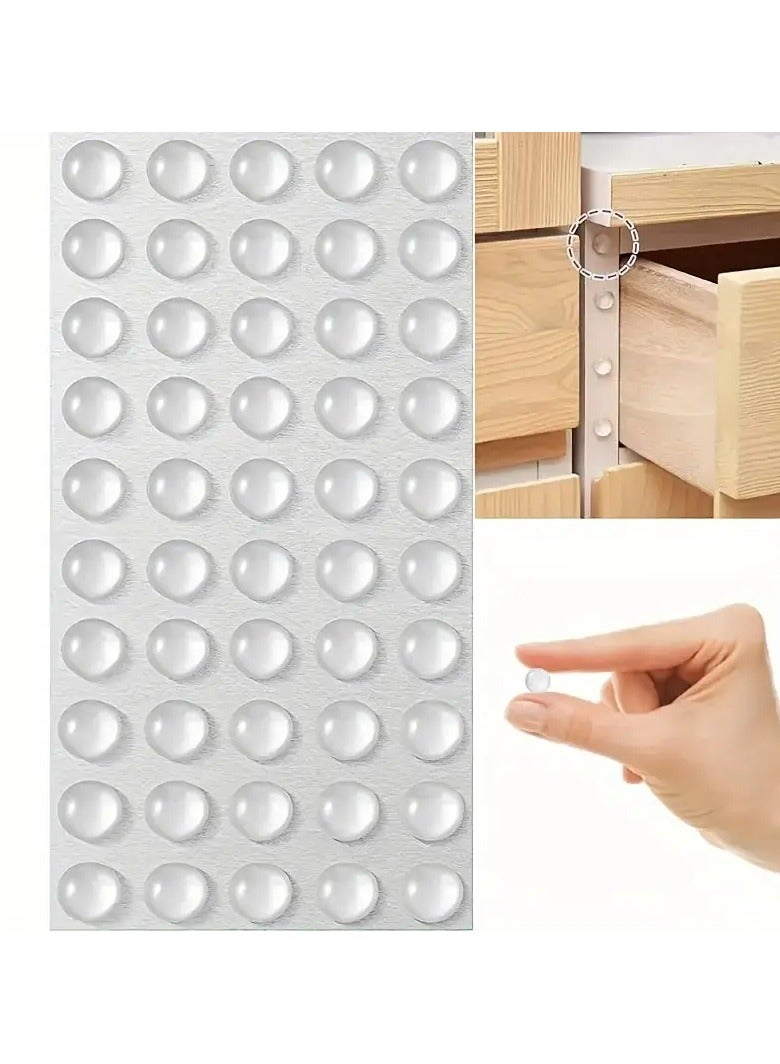 Loquat 100pcs Door Stopper Wall Protector, Self-Adhesive Wall Shield, Self-adhesive Door Stop Rubber Shock Absorber Buffer Cabinet Bumper Silicone Furniture Mat - Image 1
