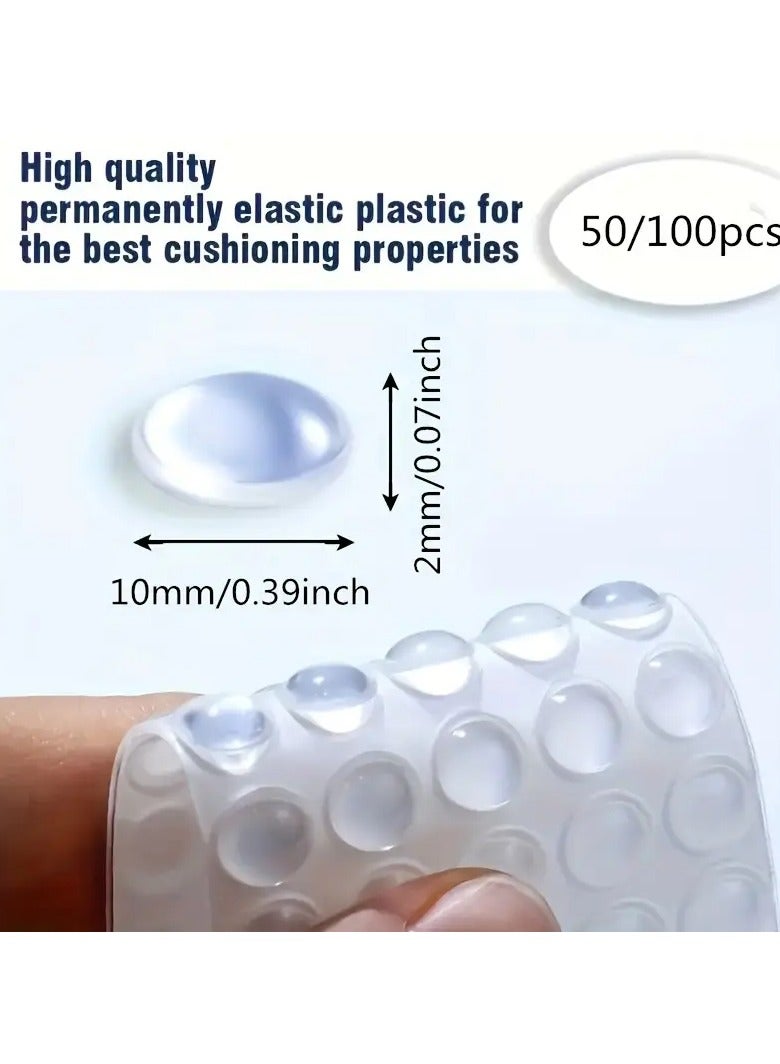 Loquat 100pcs Door Stopper Wall Protector, Self-Adhesive Wall Shield, Self-adhesive Door Stop Rubber Shock Absorber Buffer Cabinet Bumper Silicone Furniture Mat - Image 3