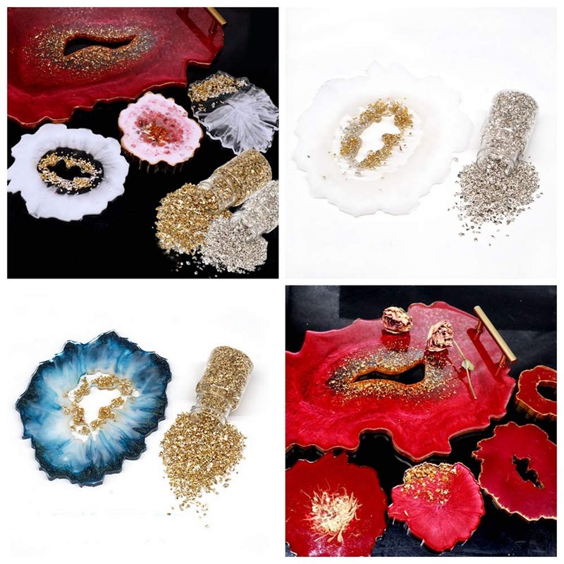 Cmidy Crushed Glass Irregular Metallic Chips Sprinkles Chunky Glitter Multicolor 100g 2-4mm for Nail Arts Craft DIY Vase Filler Epoxy Resin Mold Scrapbooking Jewelry Making Decoration (Multicolor, 2-4mm) - Image 5