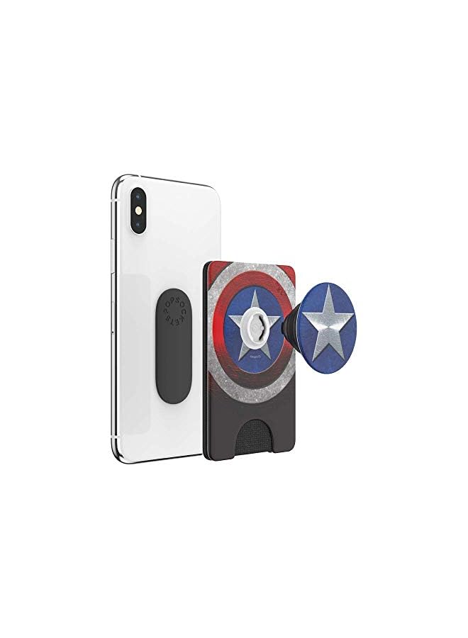 POPSOCKETS Phone Wallet with Expanding Grip, Card Holder, Wireless Charging Compatible, Marvel - Captain America - Image 3