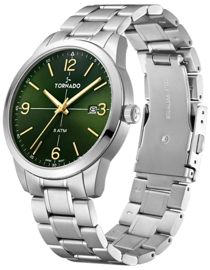 TORNADO Tornado Classic T24007-SBSH Men Analog Display Watch & Stainless Steel Strap Silver