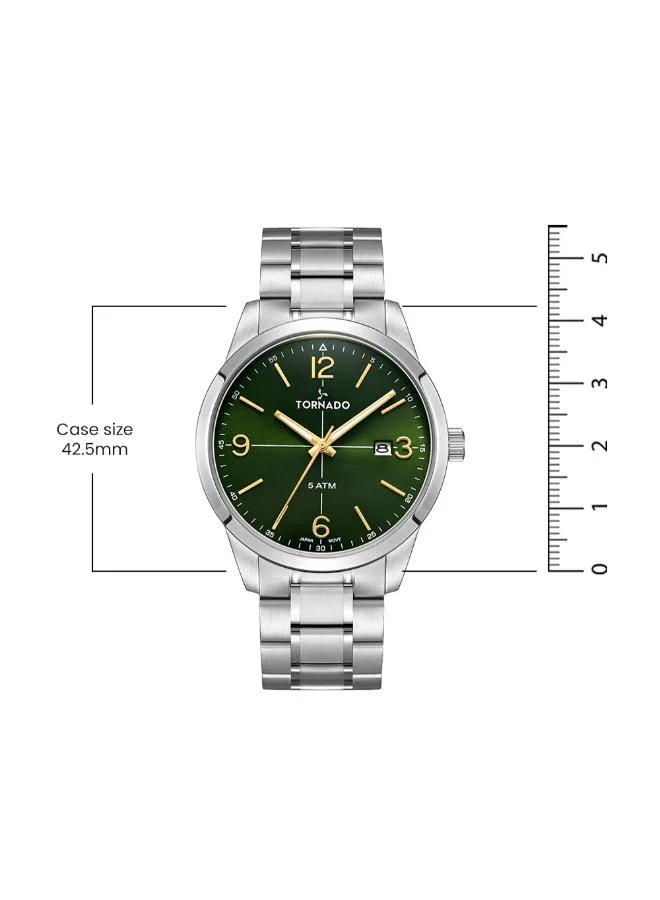 TORNADO Tornado Classic T24007-SBSH Men Analog Display Watch & Stainless Steel Strap Silver