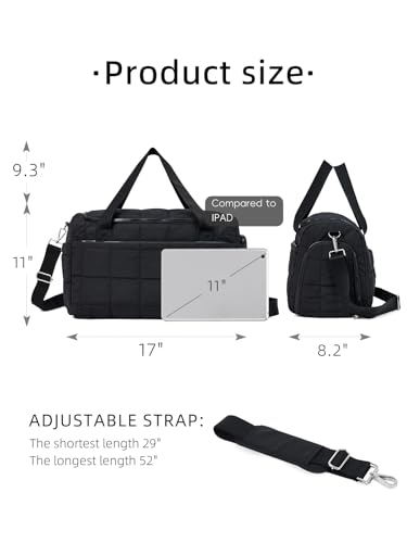 WESTBRONCO Travel Duffle Bags for Women 25L Quilted Weekender Overnight Bag Soft Lightweight Large Crossbody Gym bags Carry On Airport Puffy Bag for Business Trips Sports - Image 3