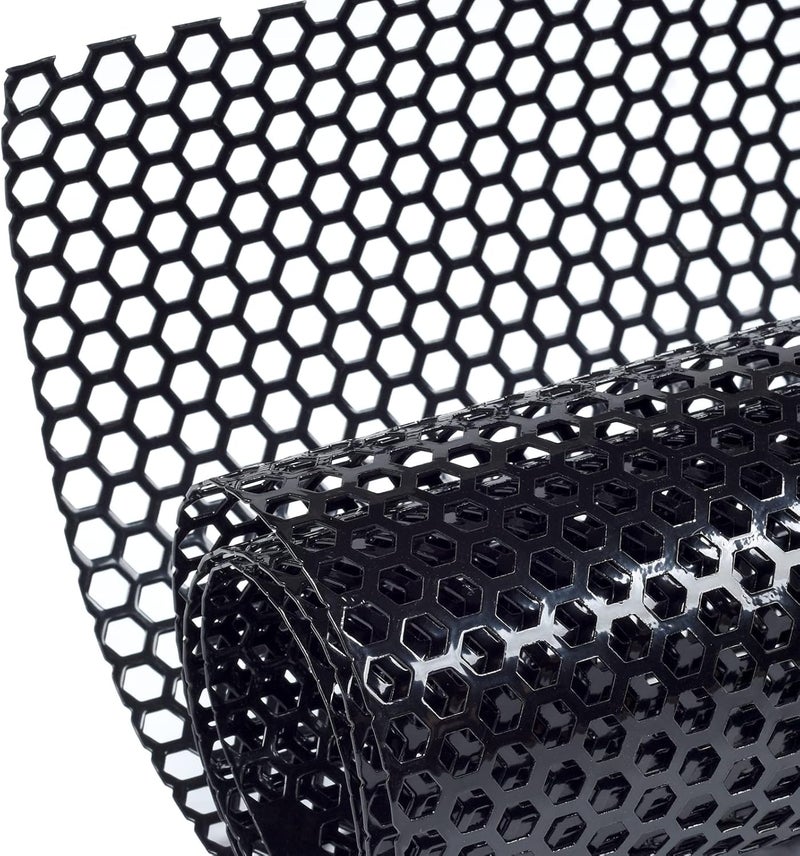 AggAuto Universal 40"x13" Car Grill Mesh - Aluminum Alloy Automotive Grille Insert Bumper Honeycomb Hole 8mm Spacing 3mm, One of the Most Multifunctional Shape Grids 100x33cm Black - Image 1