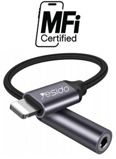 Yesido Yesido Audio Cable AUX 3.5MM Lightning To Headphone Adapter 3.5millimeter Black  - Image 1