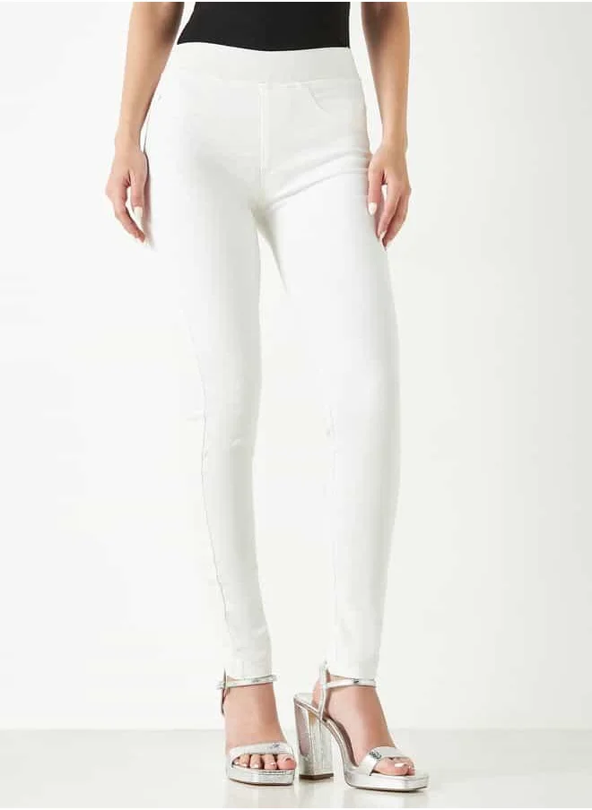 Lee Cooper Lee Cooper Plain Jeggings with Elasticised Waistband and Pocket Detail