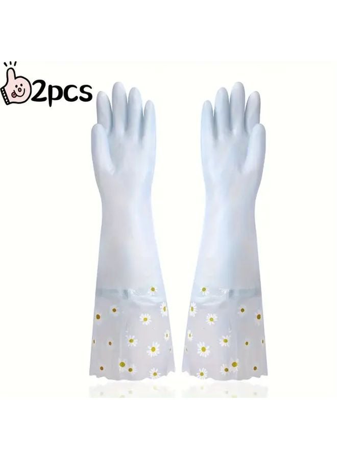 Blue Durable Kitchen Dishwashing Gloves Pet Bathing And Hair Removal Waterproof Cleaning Gloves - Image 1