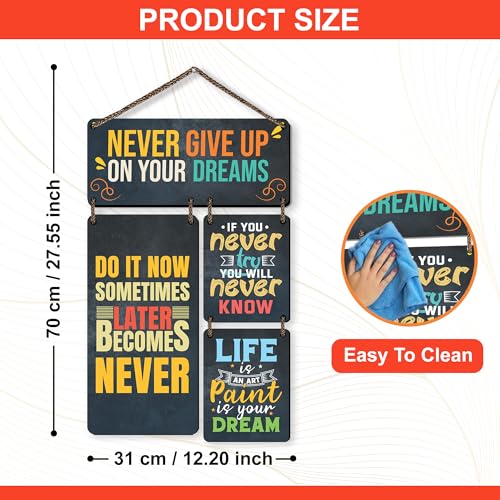 Twinster Decorative Motivational Quotes Printed Mdf Wooden Wall Hanging | Living Room | Home Decor Items| Gifts | Wall Art For Hall | Modern Wall Decoration Accessories for Home Decoration (Motivational) - Image 5