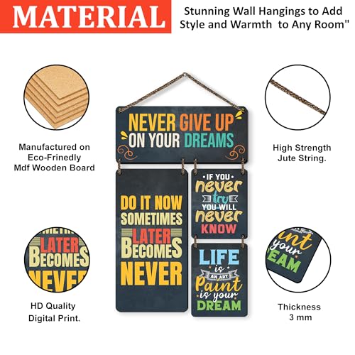 Twinster Decorative Motivational Quotes Printed Mdf Wooden Wall Hanging | Living Room | Home Decor Items| Gifts | Wall Art For Hall | Modern Wall Decoration Accessories for Home Decoration (Motivational) - Image 4
