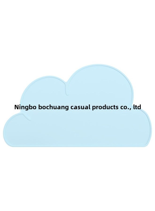 Ins Kitchen Scandinavian Baby Kidsren's Cloud Silicone Placemat Insulated Mobile Dinner Plate Silicone Student Table Mat In Stock-Color:Blue-Specifications:Cloud Children's Silicone Student Placemat - Image 1