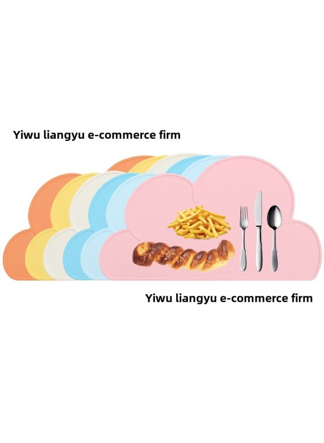 Ins Kitchen Scandinavian Baby Kidsren's Cloud Silicone Placemat Insulated Mobile Dinner Plate Silicone Student Table Mat In Stock-Color:Blue-Specifications:Cloud Children's Silicone Student Placemat - Image 2