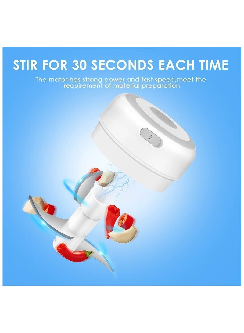 Electric Mini Vegetable Chopper, Food Chopper, Garlic Slicer Veggie, Tomato Dicer Chopper Cutter Meat Mincer, Portable USB Chopper, Cordless Food Processor for Chili, Fruit, Meat, Spices, Beans - Image 2