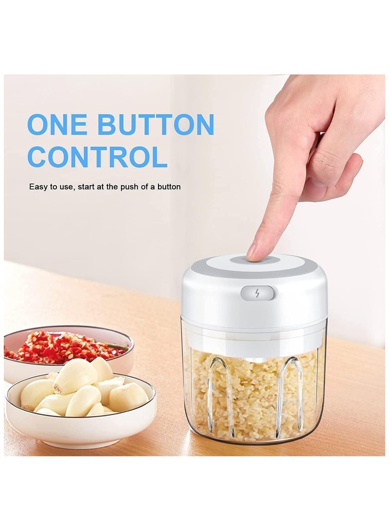 Electric Mini Vegetable Chopper, Food Chopper, Garlic Slicer Veggie, Tomato Dicer Chopper Cutter Meat Mincer, Portable USB Chopper, Cordless Food Processor for Chili, Fruit, Meat, Spices, Beans - Image 4