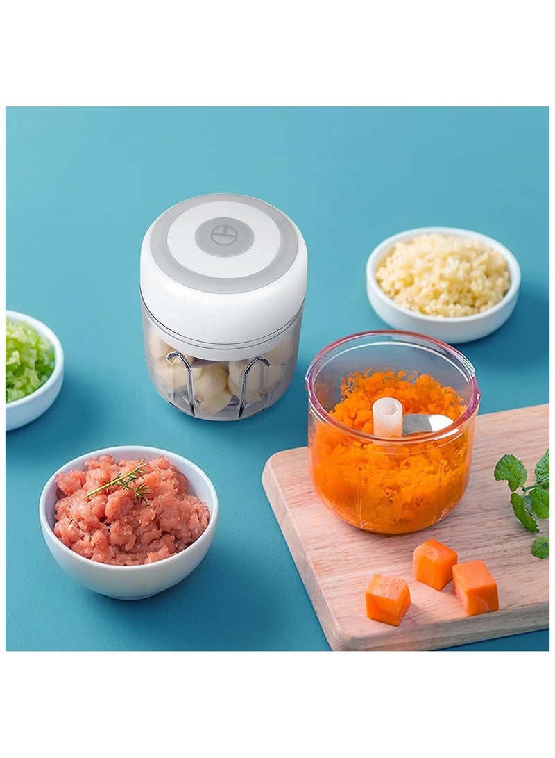 Electric Mini Vegetable Chopper, Food Chopper, Garlic Slicer Veggie, Tomato Dicer Chopper Cutter Meat Mincer, Portable USB Chopper, Cordless Food Processor for Chili, Fruit, Meat, Spices, Beans - Image 5