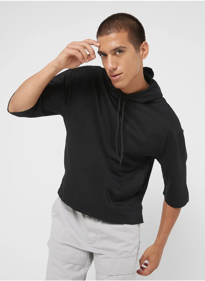 Seventy Five Basics Short Sleeve Oversized Hoddie