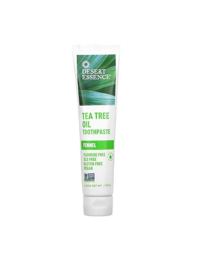 Desert Essence Tea Tree Oil Toothpaste Fennel 6.25 oz 176 g - Image 1