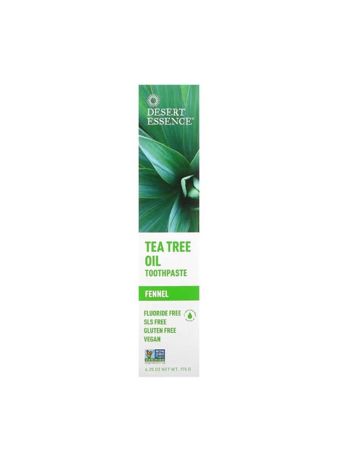 Desert Essence Tea Tree Oil Toothpaste Fennel 6.25 oz 176 g - Image 2