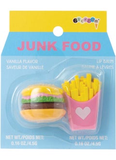 iscream iscream Junk Food Burger and Fries Shaped Vanilla Scented Lip Balm Set 