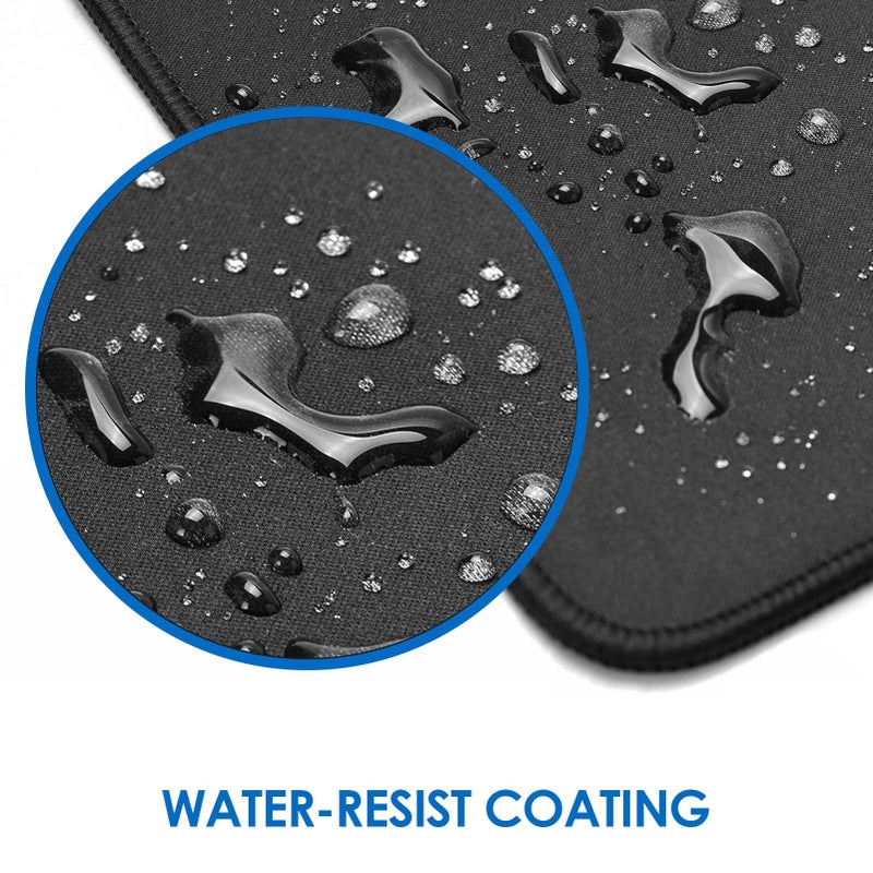 KTRIO Large Gaming Mouse Pad with Superior Micro-Weave Cloth, Extended Desk Mousepad with Stitched Edges, Non-Slip Base, Water Resist Keyboard Pad for Gamer, Office & Home, 35.4 x 15.7 in, Black - Image 5
