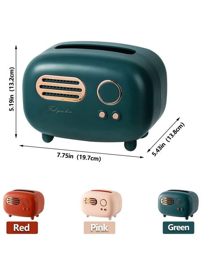oddpod™ Vintage Retro Medium Tissue Box Holder & Paper Towel Dispenser for Office, Living Room, Bedroom, Night Stand & Desk - Pine Green - Image 2