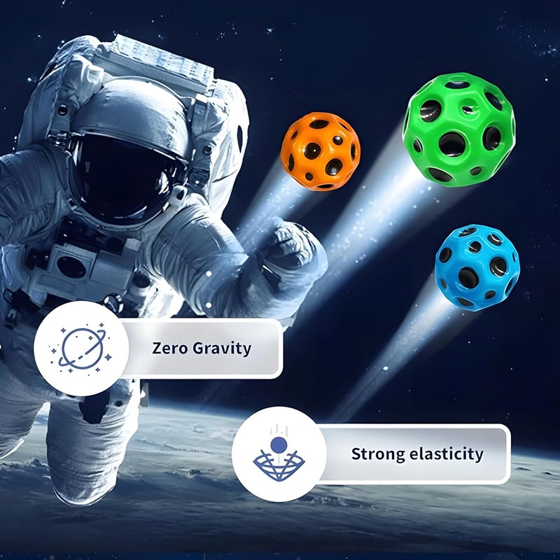 UMANATH Moon Space High Bouncing Pop Ball - Sports Training Children's Sensory Easy to cm Multicolour - Image 5