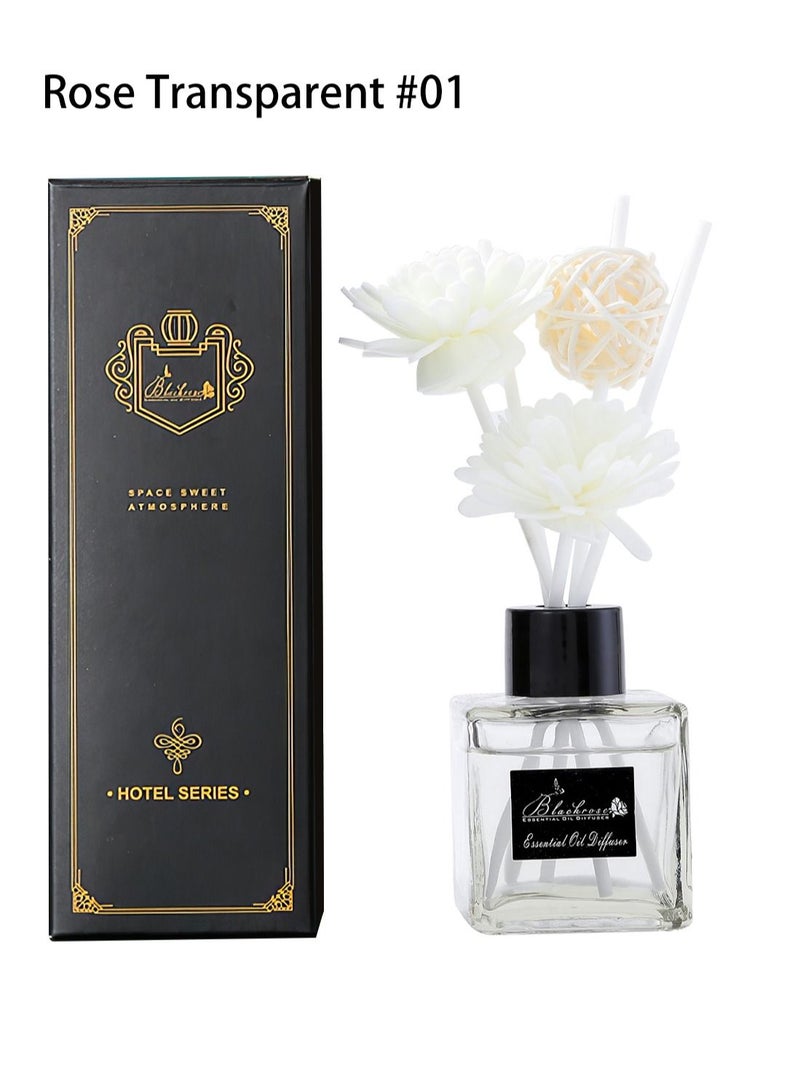 Blackrose معطر زيت أساسي مع أعواد معطر البخور بدون لهب يدوم طويلاً طبيعي أنيق معطر هواء لإزالة الروائح للفندق المنزل المكتب وهدية 50 مل برائحة الورد - Image 1