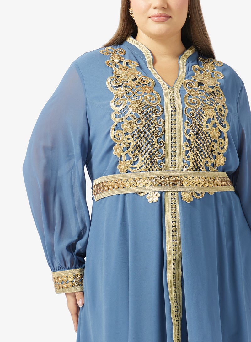 Khizana Plus Size Embellished Morrocan Dress - Image 3
