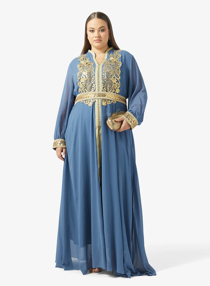 Khizana  Plus Size Embellished Morrocan Dress for Women | Best Price UAE