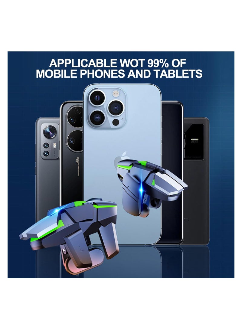 SOLARAE 6 Trigger Pubg Mobile Controller, Smart Phone Game Controller, Gamepad Large Thickness, 6 Fingers Sensitive Aim & Shoot, Pubg Triggers Fit for Iphone Android Ipad, for Office, School, Trip, Camping - Image 2