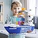 CUTE STONE Cargo Ship Toy Gantry Crane Toy Boat and Crane Playset with Sounds Lights Transport Containers Push and Go Vehicle Cars Kids Play Boats for Boys Girls - Image 4