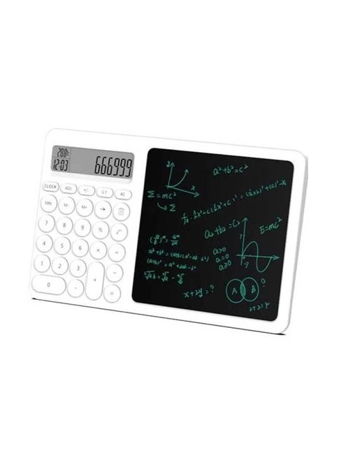 Calculator LCD Writing Tablet | 2-in-1 Digital Notepad and Calculator | Portable Electronic Memo Pad for Office, School, and Home | Eco-Friendly Reusable Screen