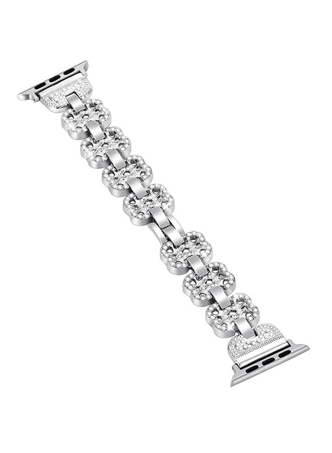 ISank Bracelet Strap Replacement Band For Apple Watch Series 1/2/3/4 42mm/44mm Silver - Image 1