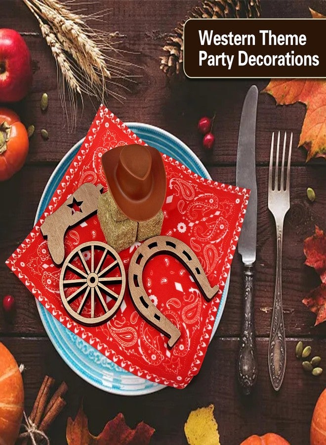 PPXMEEUDC 36PCS Western Centerpieces Mini Horse Hoof Boots Brown Cowboy Hat Wheel Hay Bales Suitable Western Party Decorations for Crafts Birthday Weddings and Cowboy Party Favors - Image 4