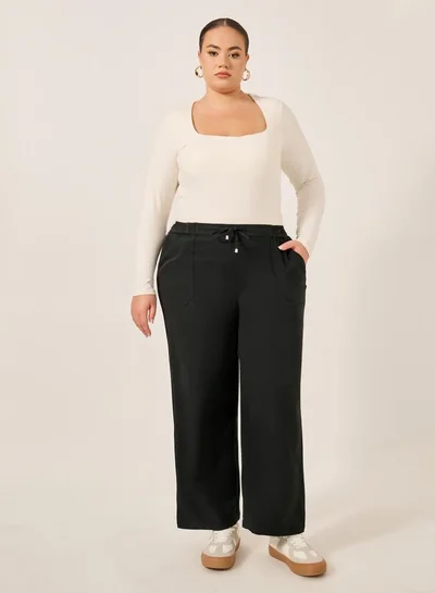 Styli Plus Size Straight Leg Tapered Pants