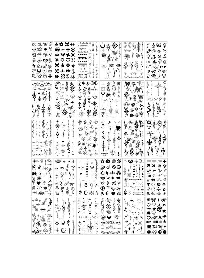 Temporary Tattoo Stickers for Women: Minimalist Butterfly, Flower & Quote Designs | Small Realistic Ins-Style Body Art Decals - Image 1