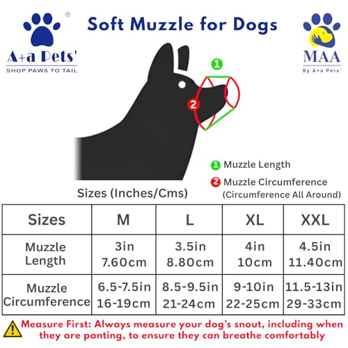 A+a Pets' Cloth Muzzle for Dogs | Soft Breathable Lightweight Mesh | Secure & Safe, No Biting, No Chewing (XXL) - Image 5