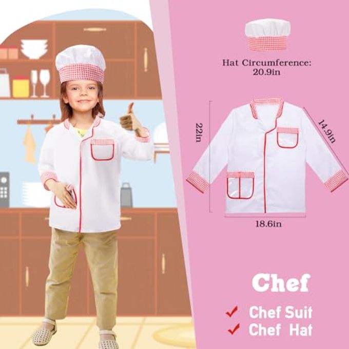 Loyo Kids Role Play Dress Up Clothes for 3-8 Years Old Play, 3 Sets Policeman/Chef/Doctor Costume for Kids And Toddlers Boys and Girls Halloween Costumes - Image 2