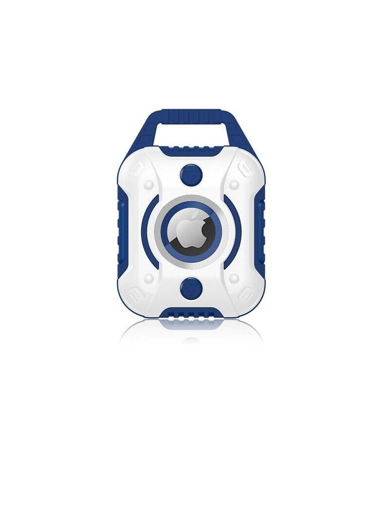 Generic - Compatible with Apple AirTage Soft Silicone Protective Case with Keychain Shield Shockproof GPS Cover for AirTage Soft Material (Blue & White) - Image 1